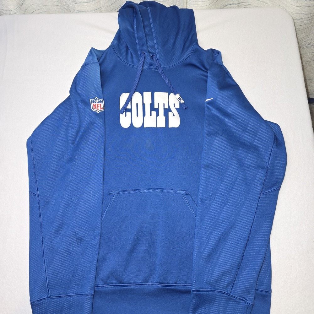 Nike NFL Indianapolis Colts Men's Blue Therma Performance Pullover Hoodie, Small